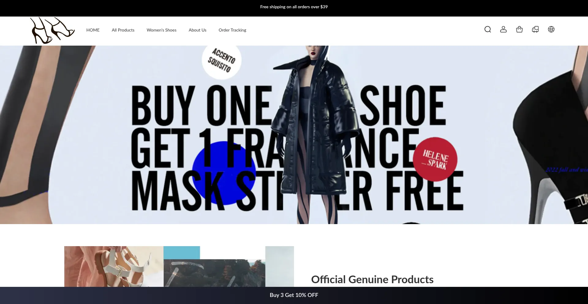 Website screenshot of Lashshoes.com