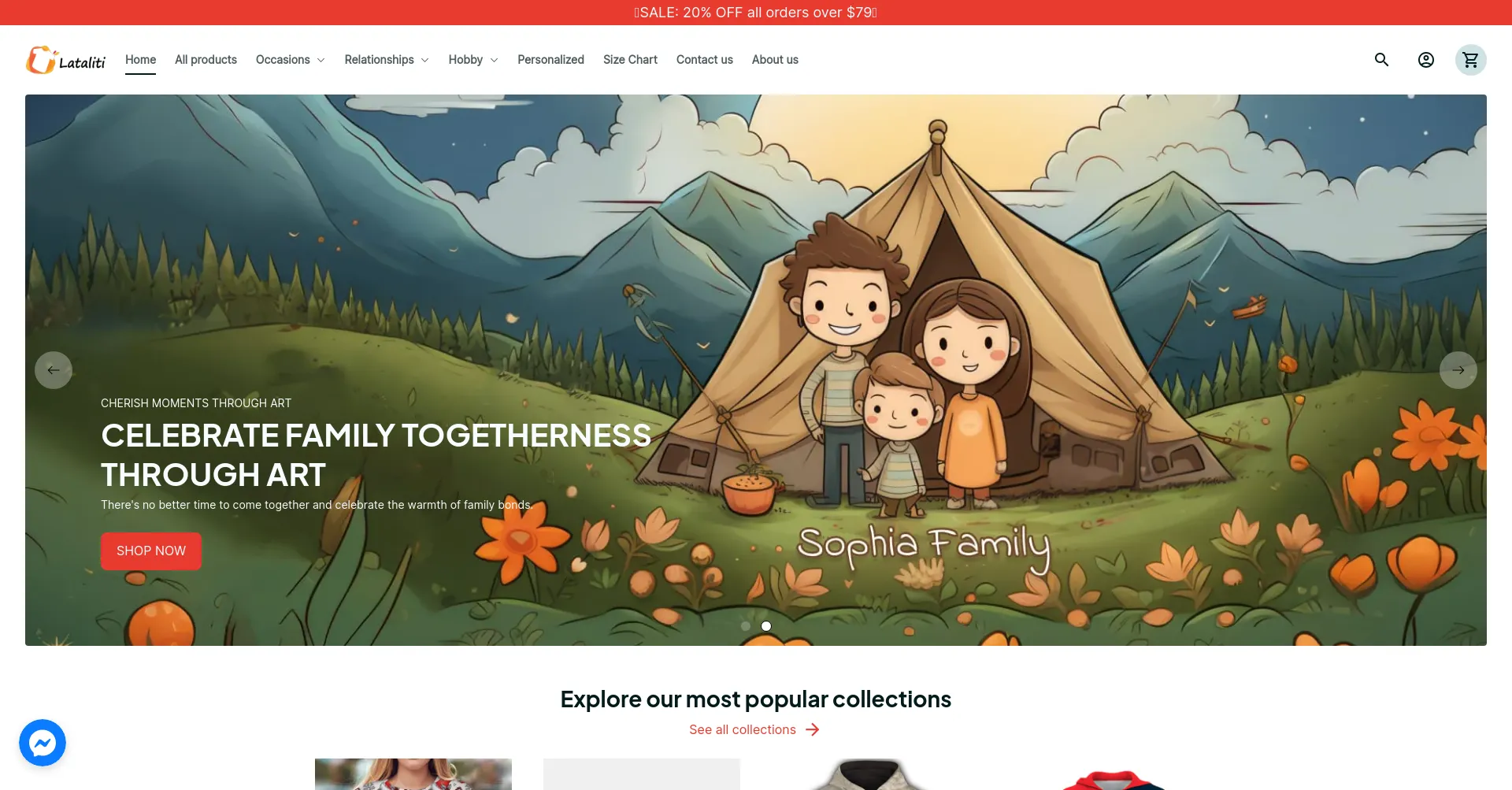 Website screenshot of Latalitistore.com