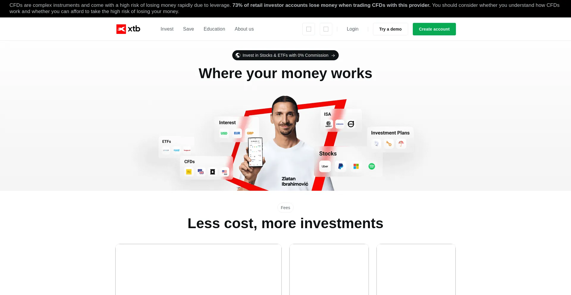 Website screenshot of Latam.xtb.com