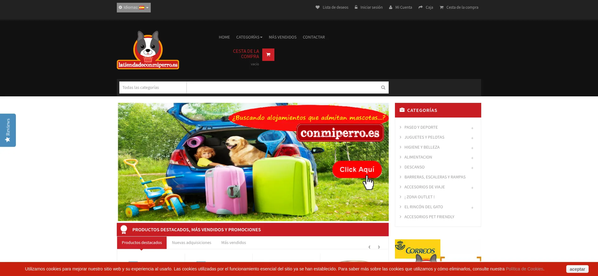 Website screenshot of Latiendadeconmiperro.es