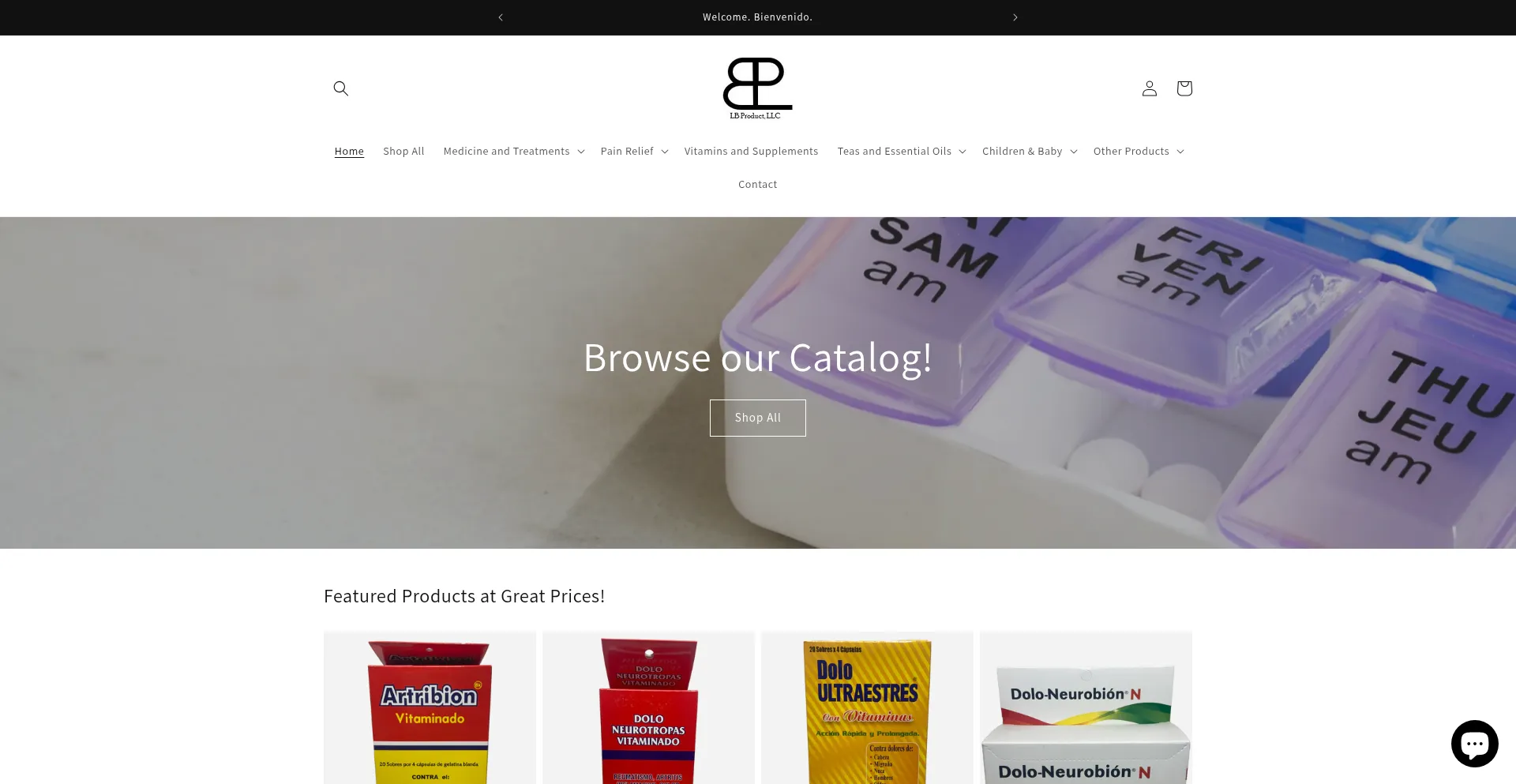 Website screenshot of Latinbeautyproduct.com