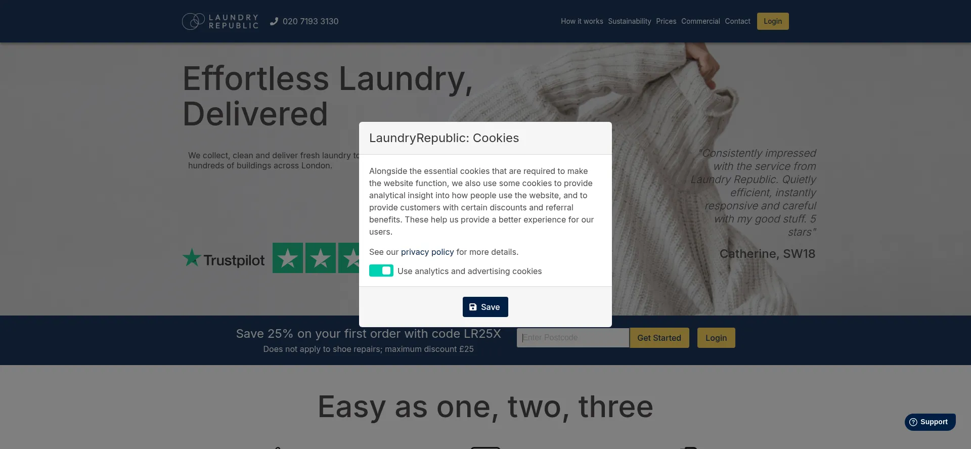 Website screenshot of Laundryrepublic.com