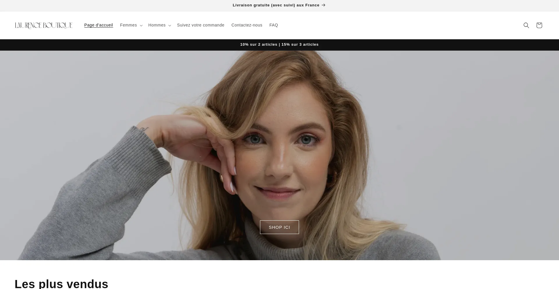 Website screenshot of Laurence-boutique.fr