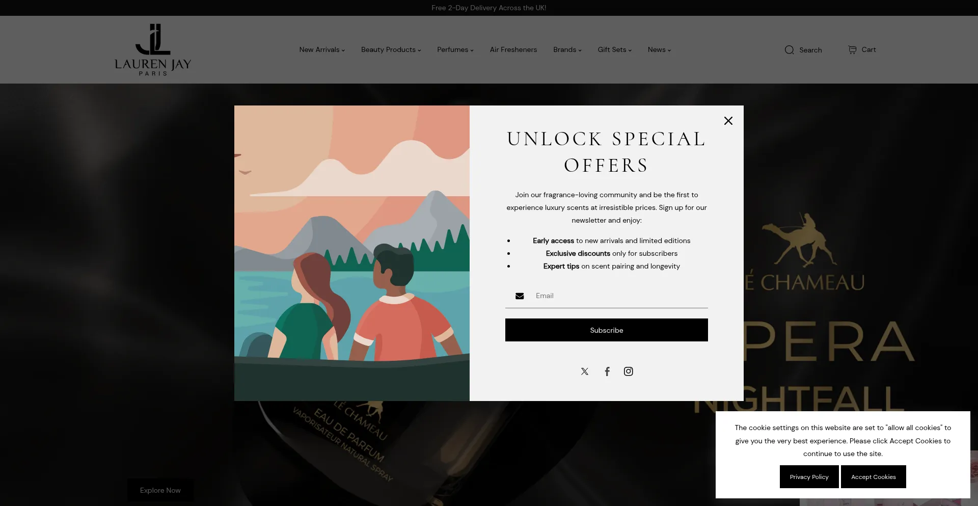 Website screenshot of Laurenjayparis.co.uk