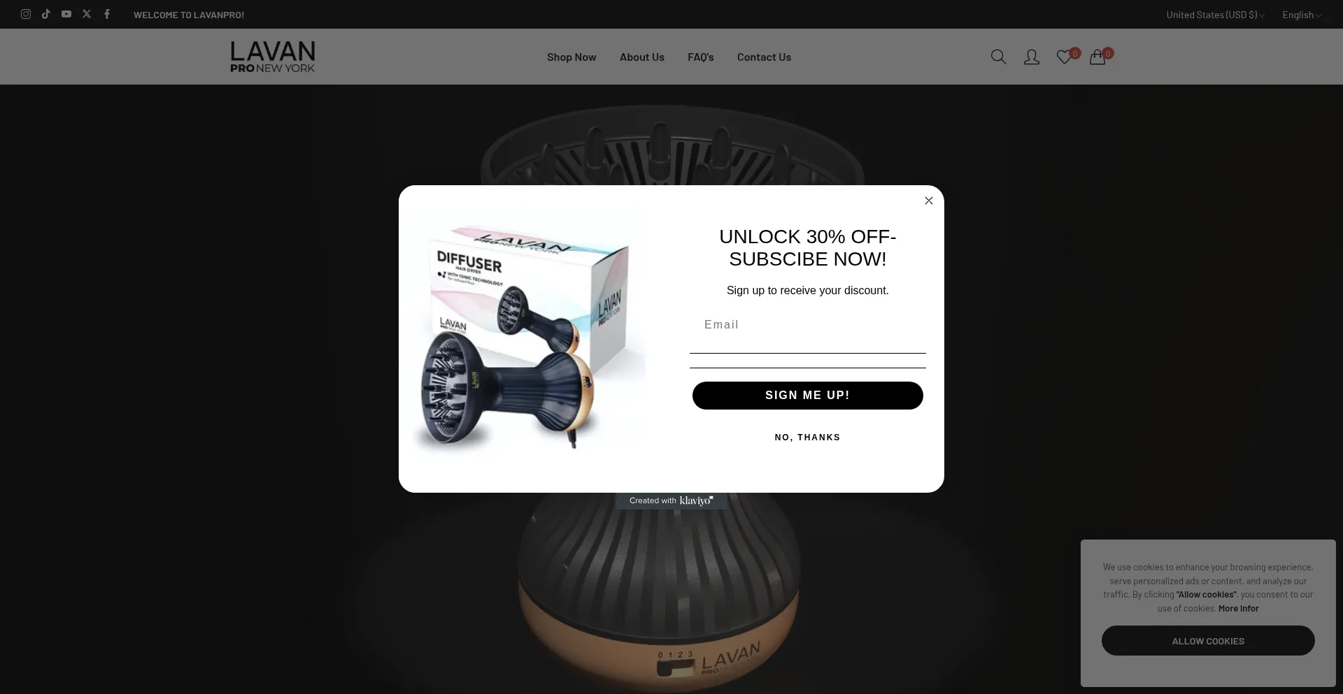 Website screenshot of Lavanpro.store
