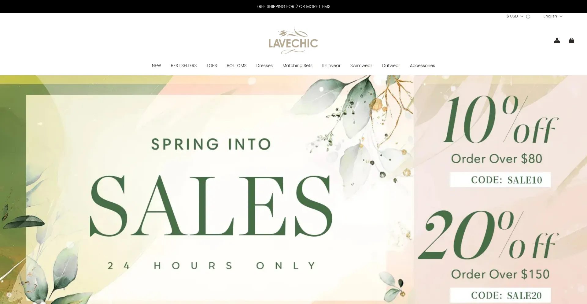 Website screenshot of Lavechic.com