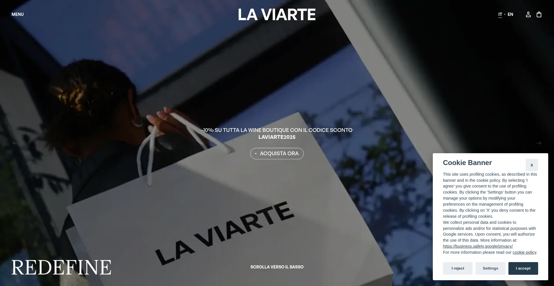Website screenshot of Laviarte.it