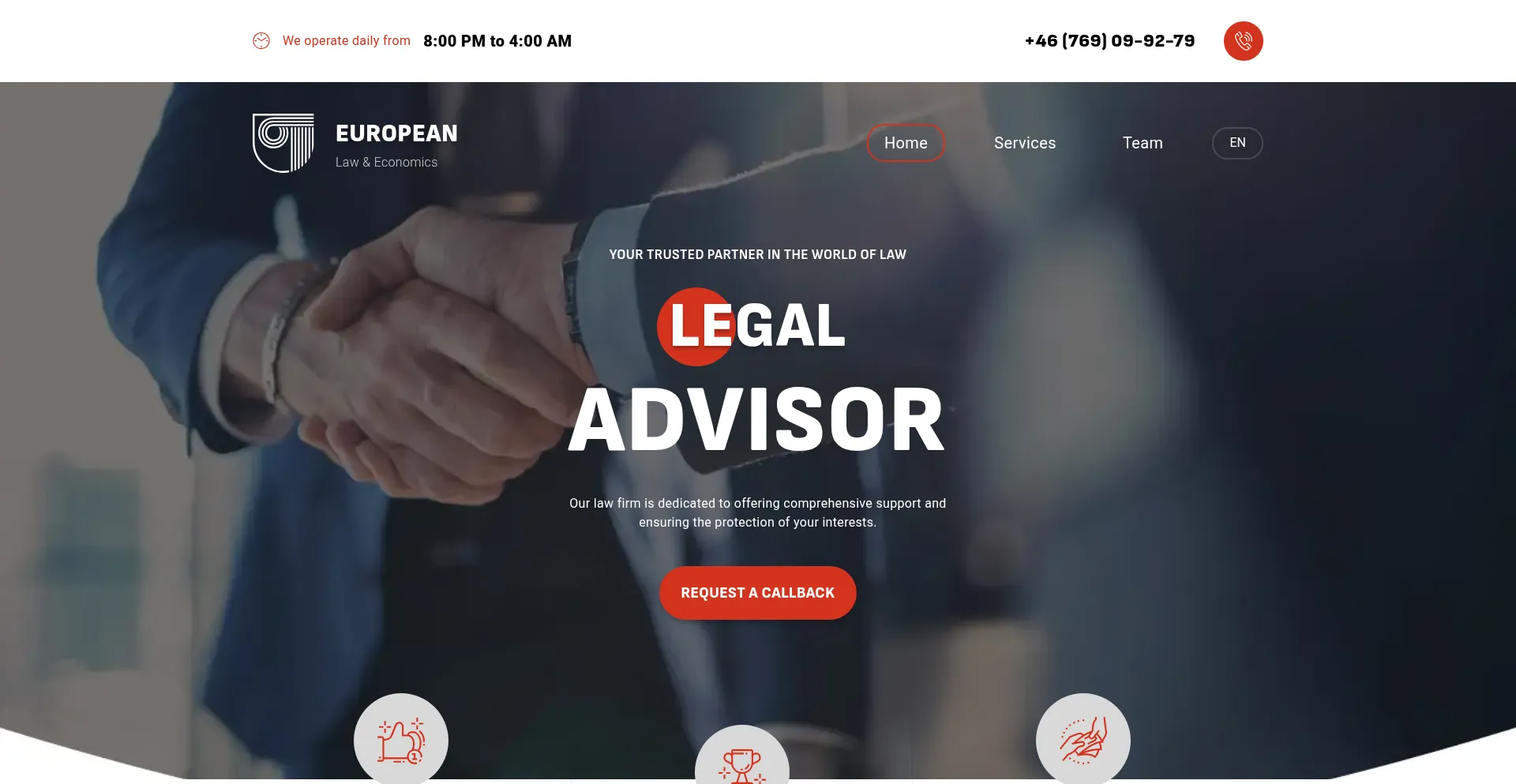 Website screenshot of Laweconeu.com