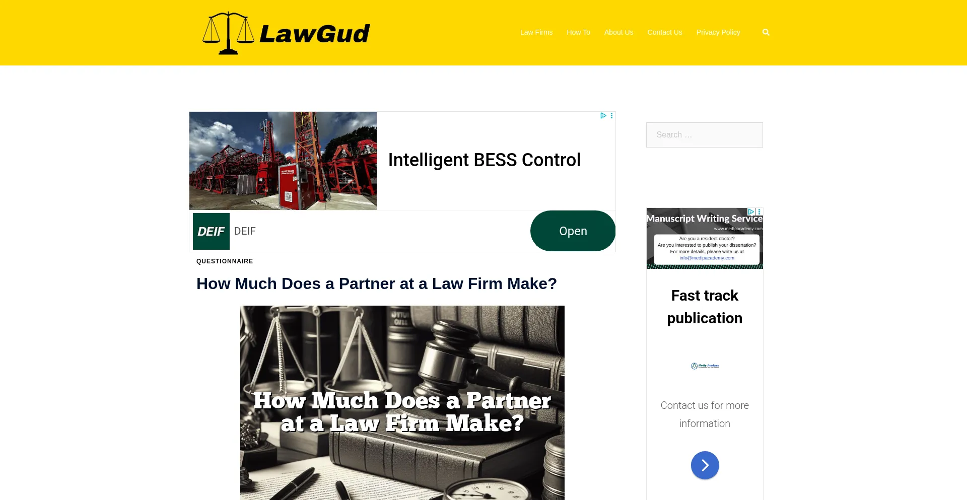 Website screenshot of Lawgud.com