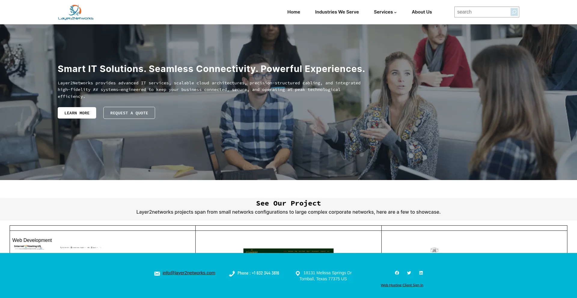 Website screenshot of Layer2networks.com
