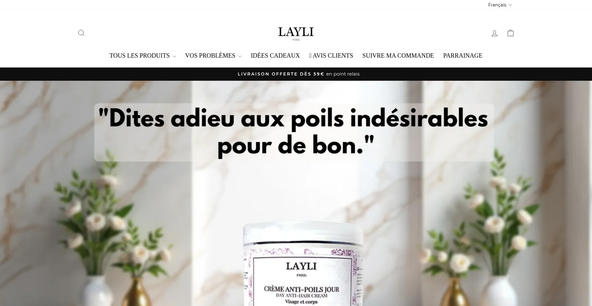 Website screenshot of Layli.fr