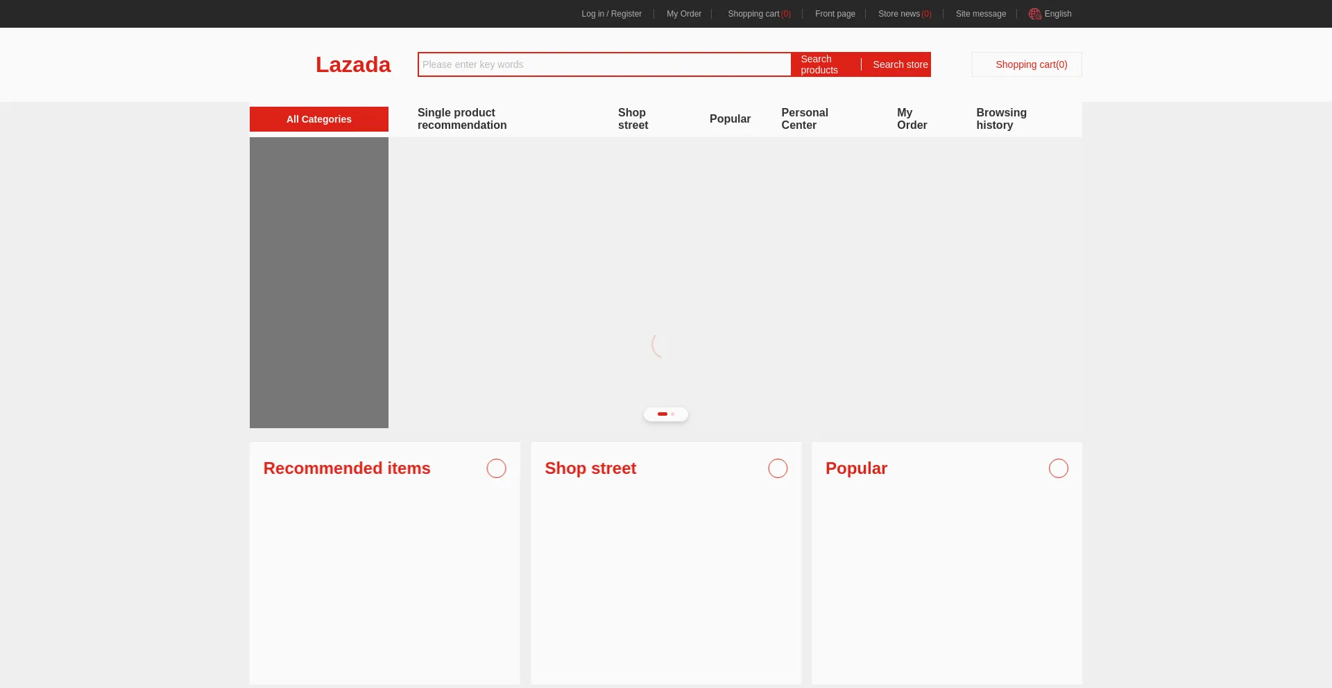 Website screenshot of Lazada.fcgabowxijhd.com
