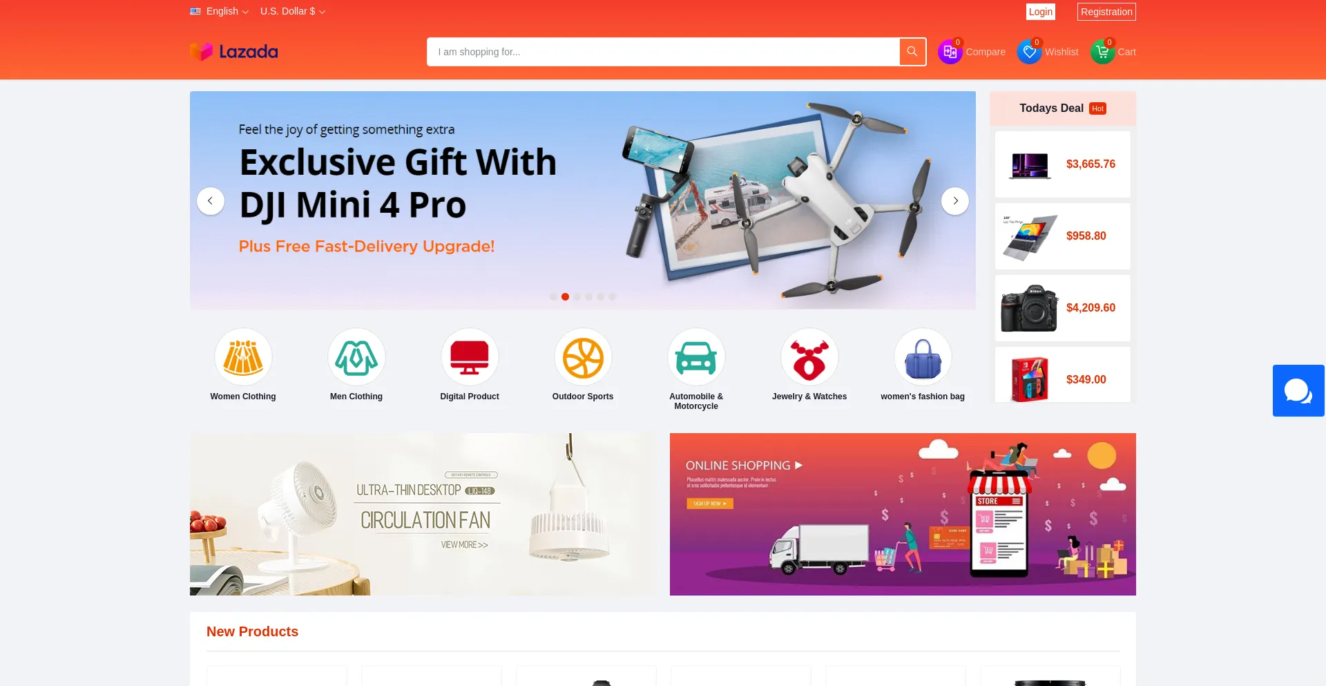 Website screenshot of Lazada-jp.com