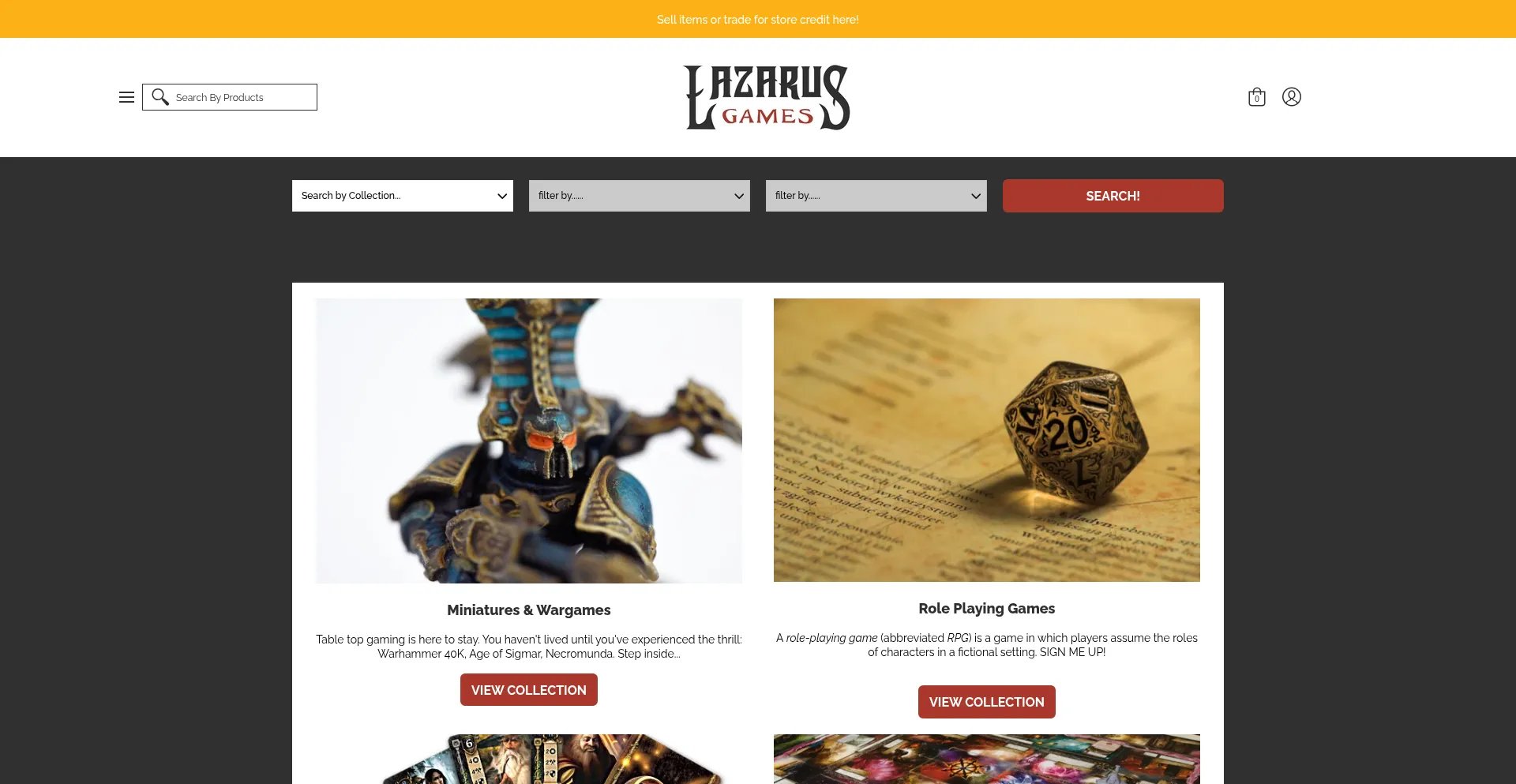 Website screenshot of Lazarus-games.com