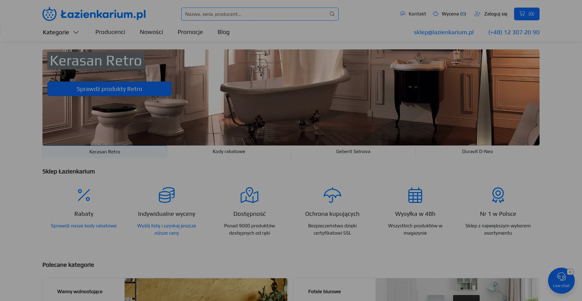 Website screenshot of Lazienkarium.pl