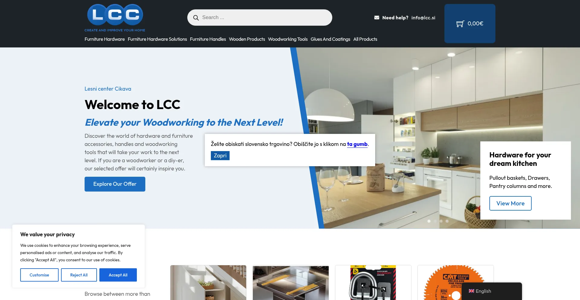 Website screenshot of Lccforhome.com