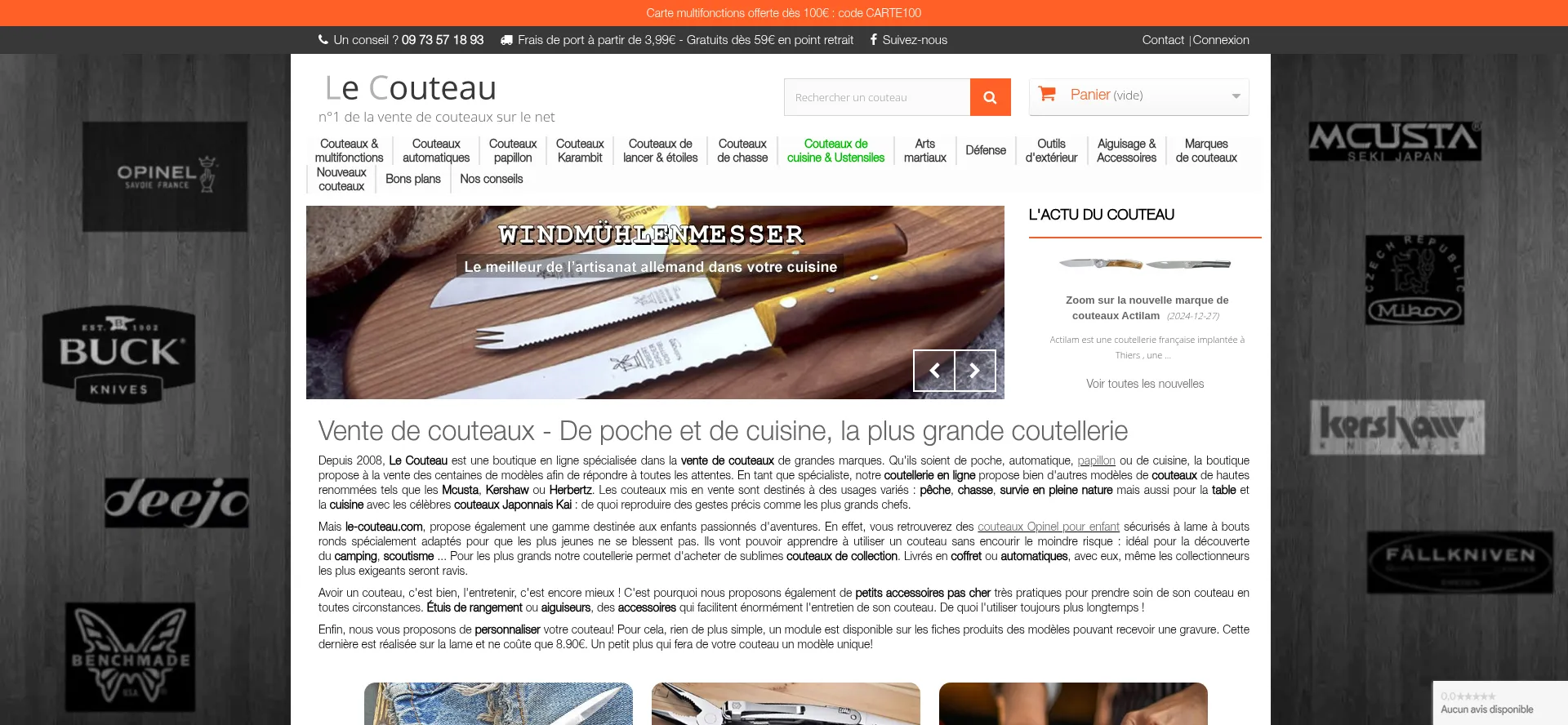 Website screenshot of Le-couteau.com