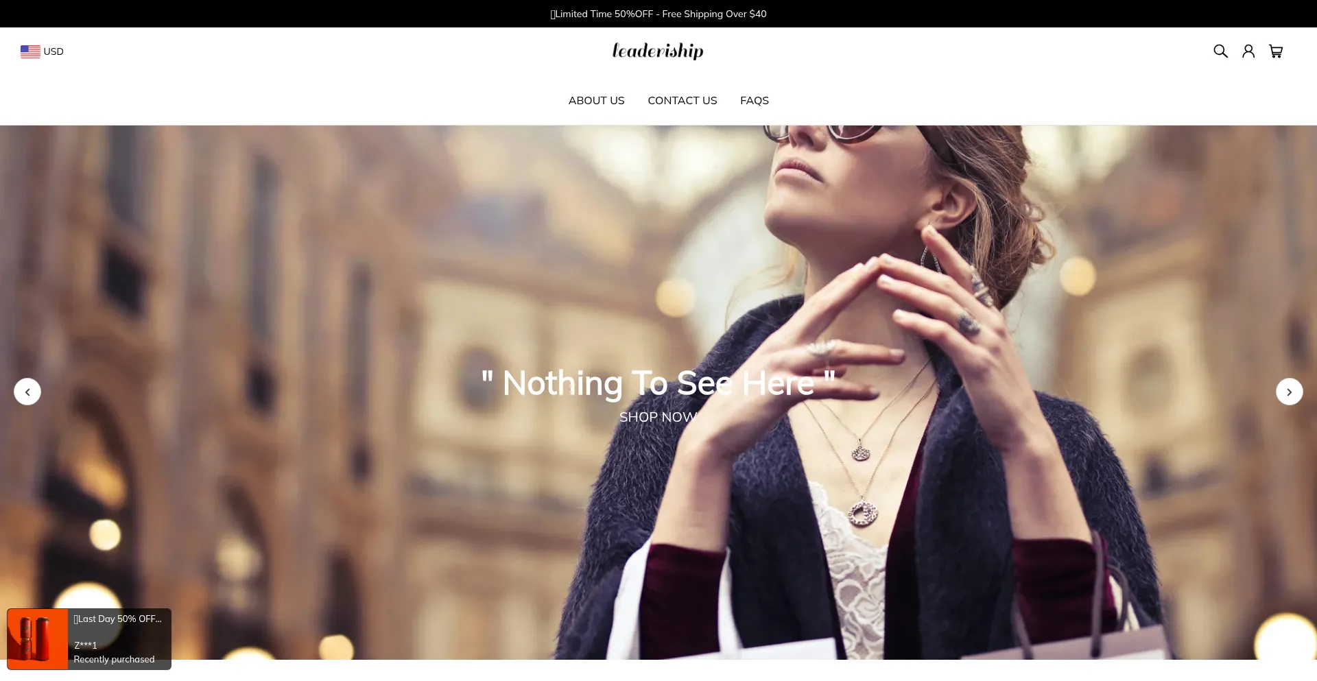 Website screenshot of Leaderiship.com