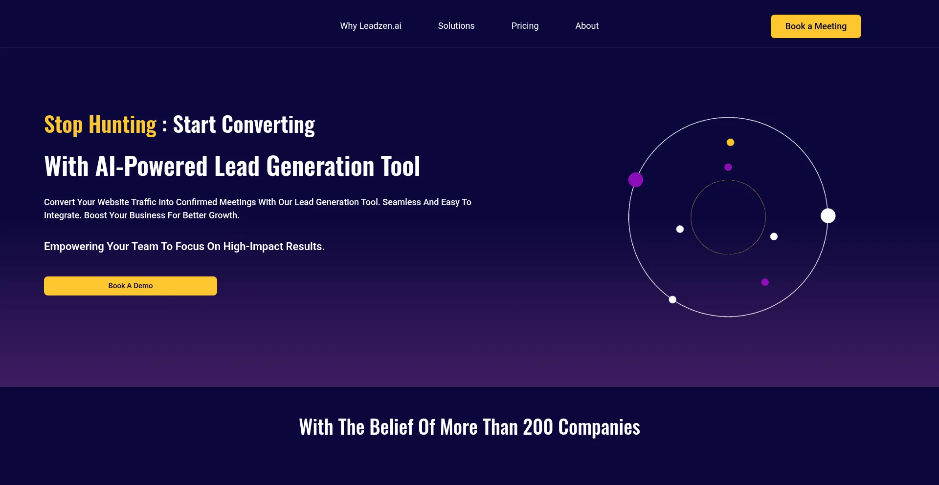 Website screenshot of Leadzen.ai