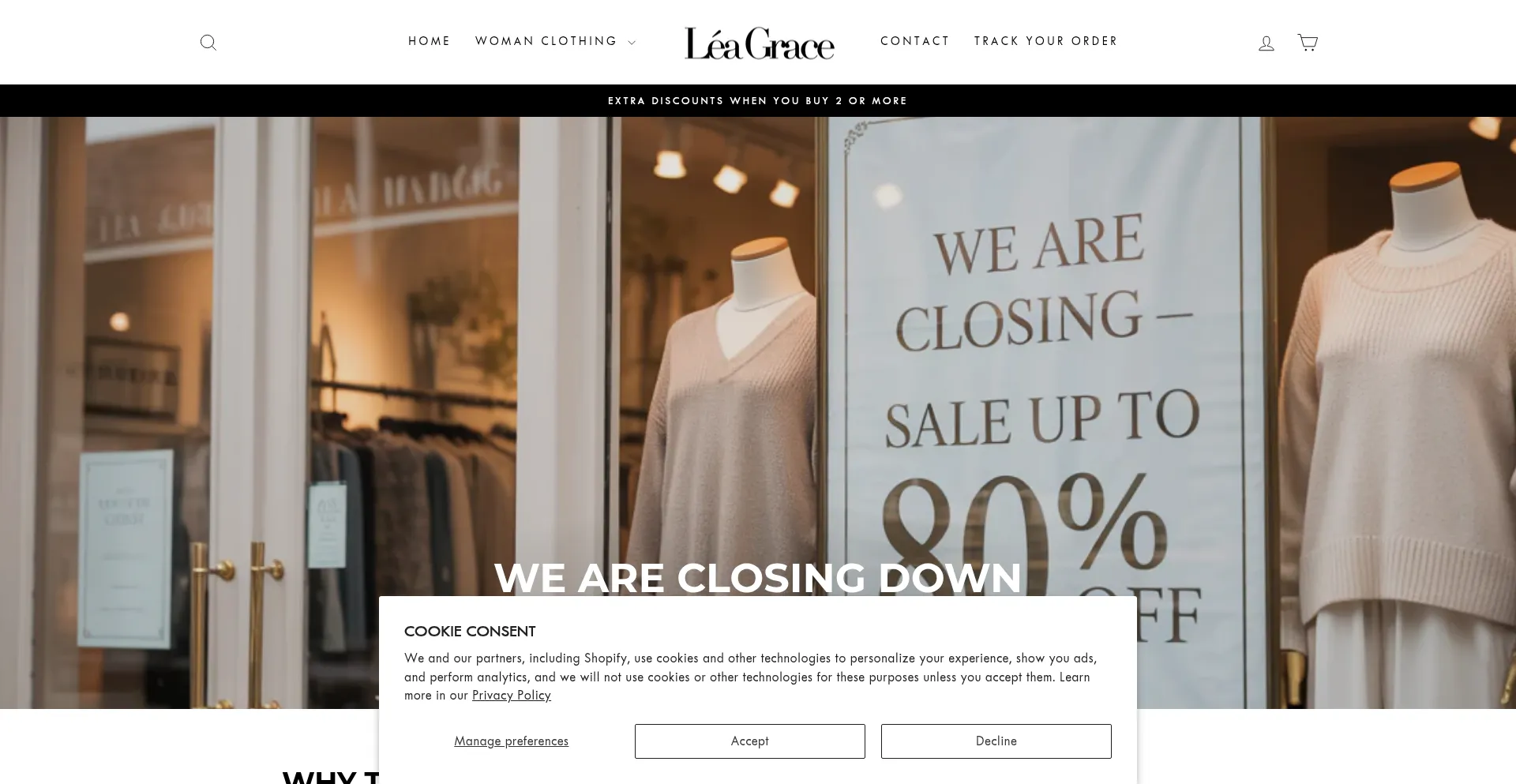 Website screenshot of Leagrace-boutique.com