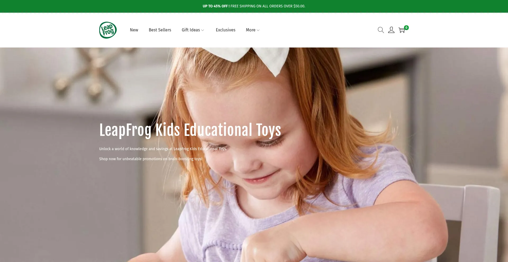 Website screenshot of Leapfrogtoy.com