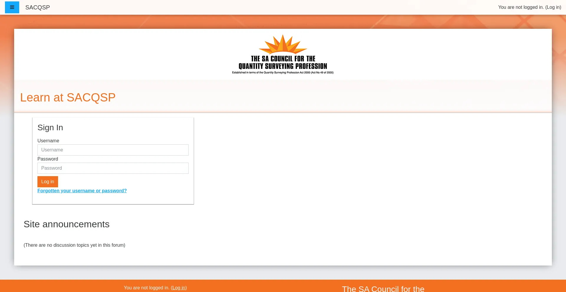 Website screenshot of Learnatsacqsp.co.za