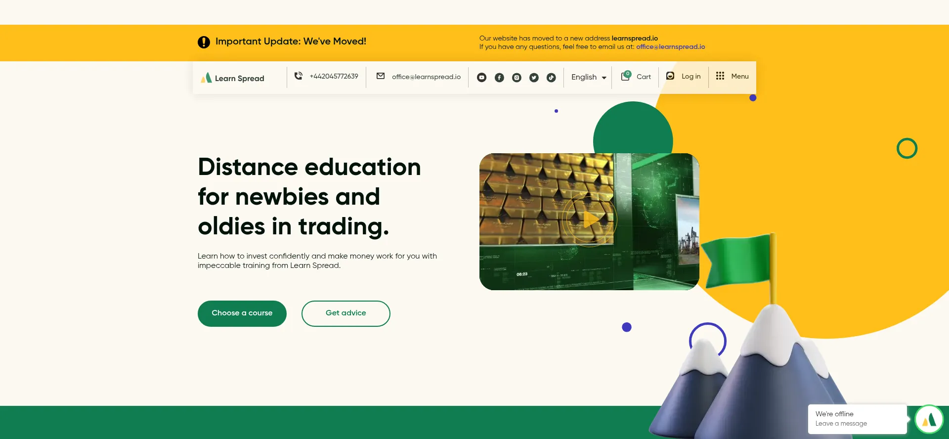 Website screenshot of Learnspread.io