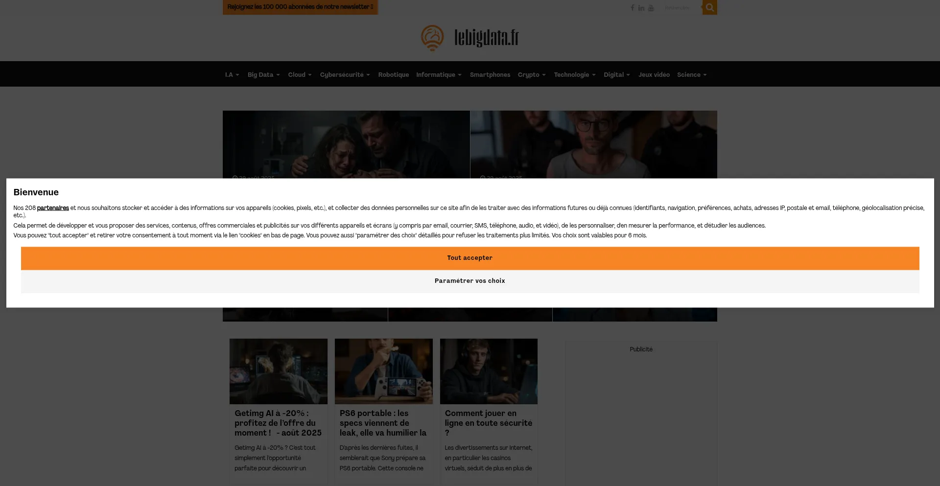 Website screenshot of Lebigdata.fr