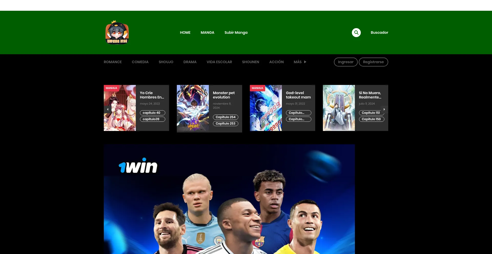 Website screenshot of Lectoremperor.com