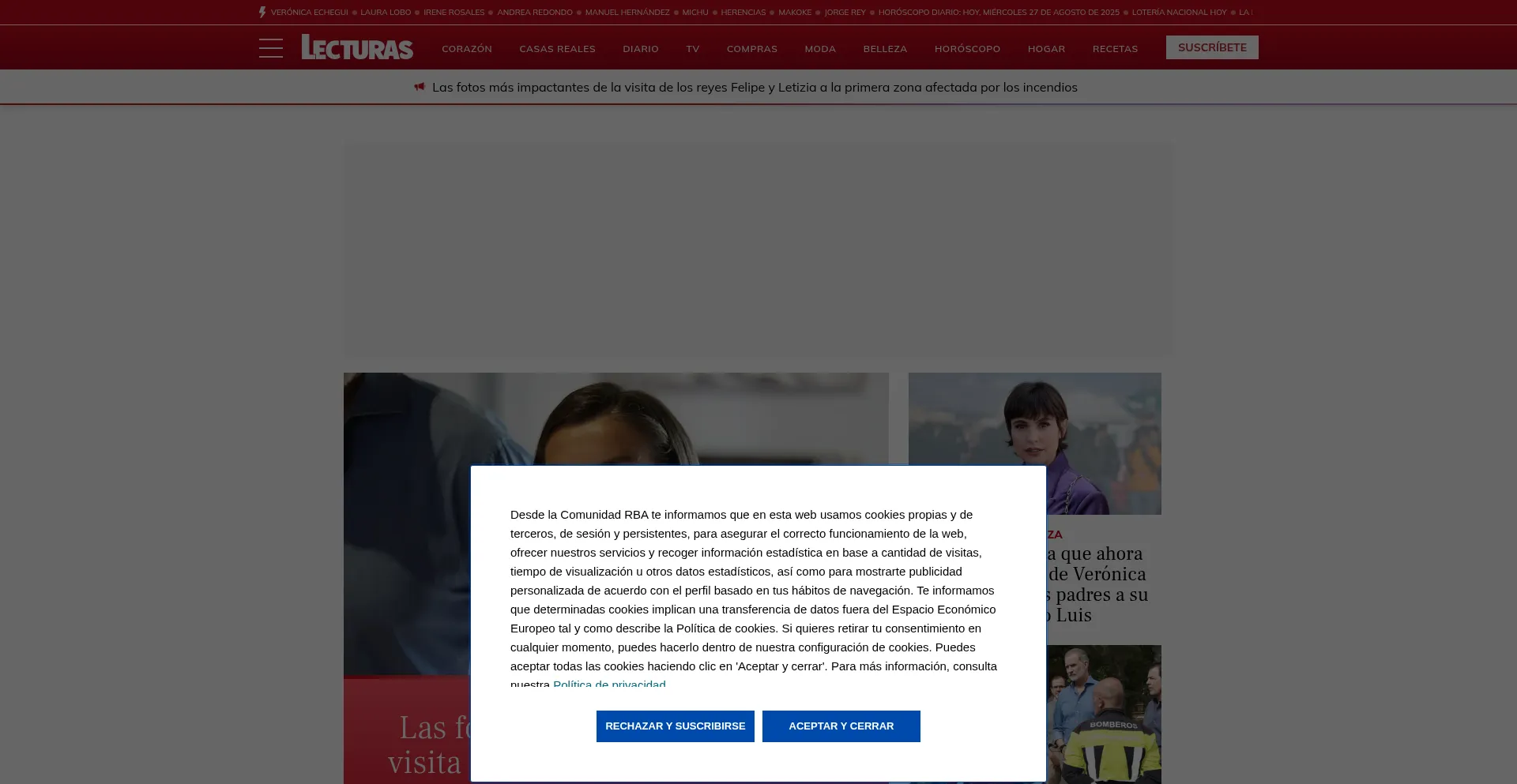 Website screenshot of Lecturas.com