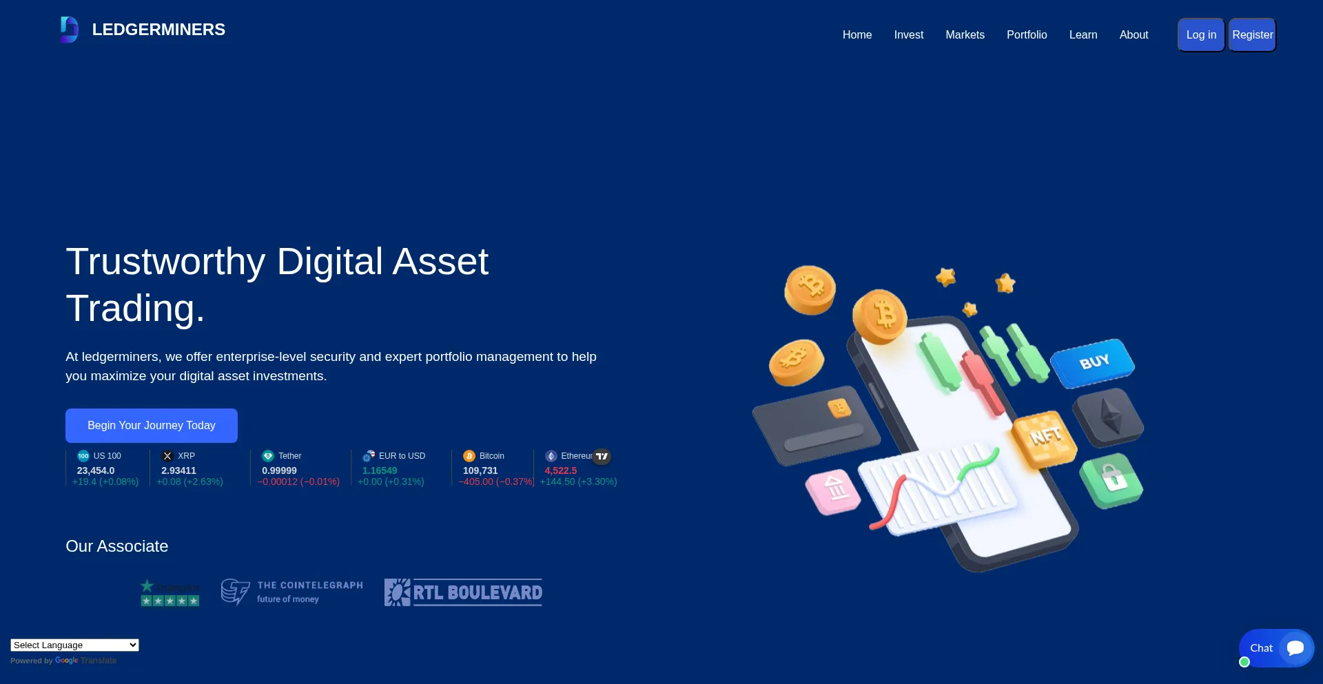 Website screenshot of Ledgerminerspro.com