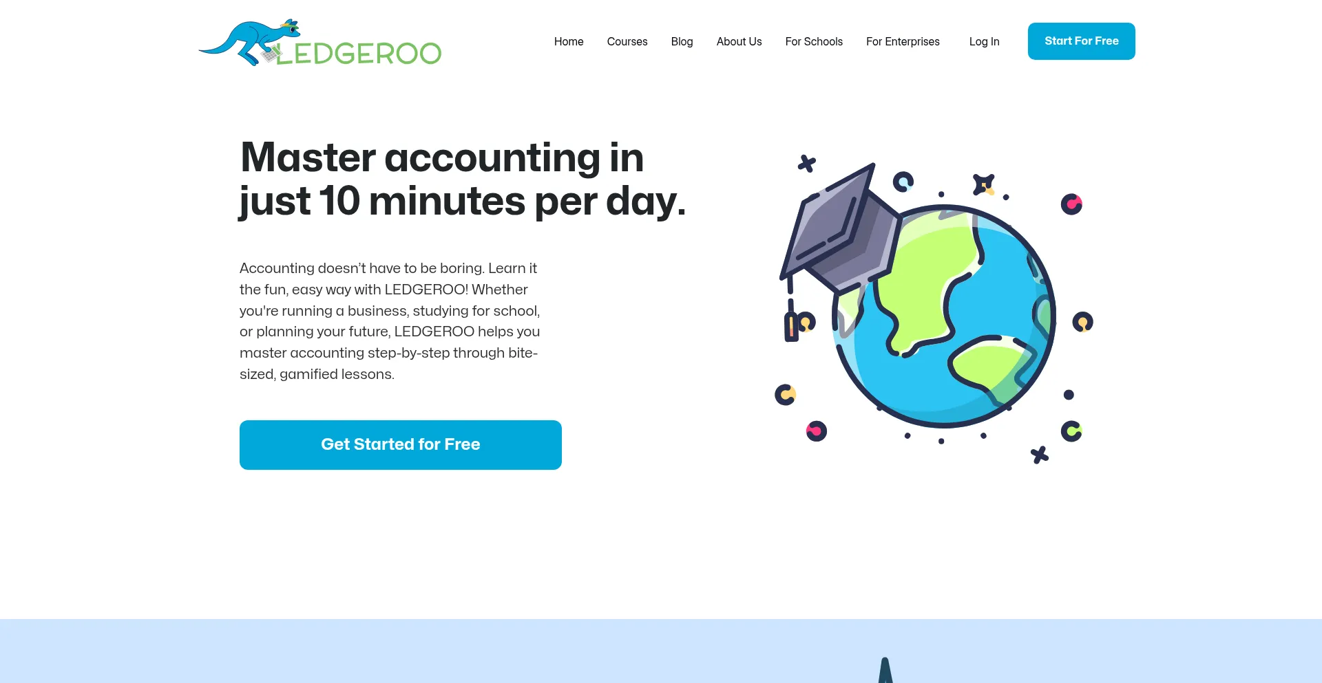 Website screenshot of Ledgeroo.com