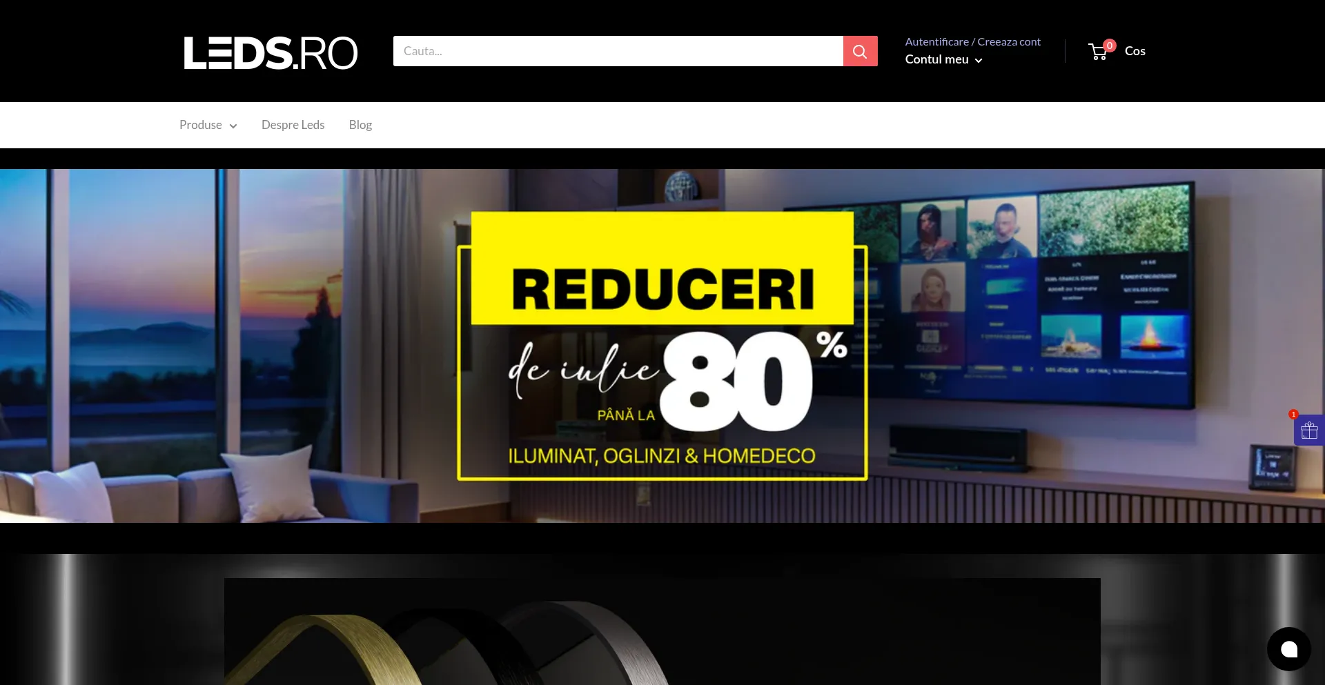 Website screenshot of Leds.ro