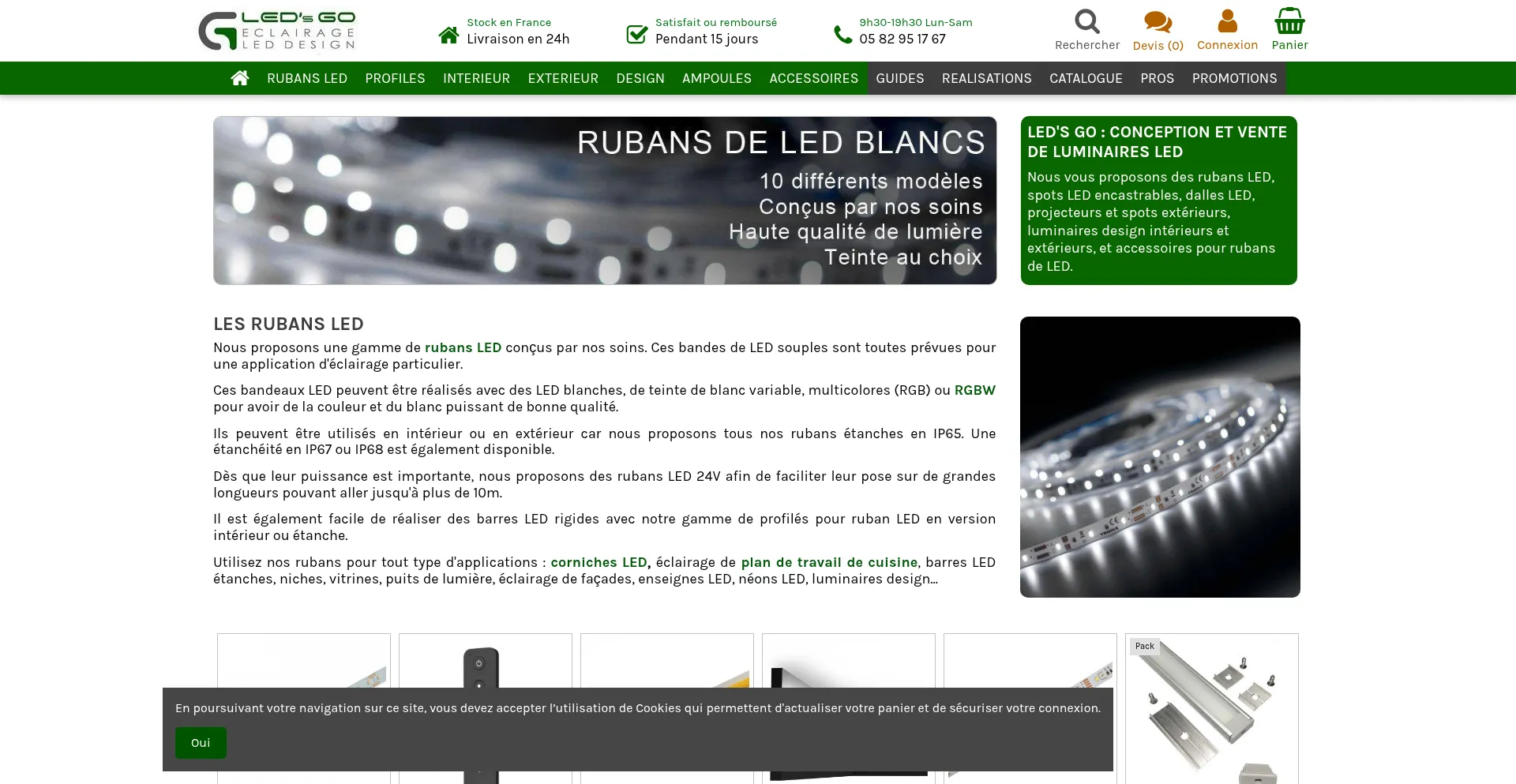 Website screenshot of Ledsgo.fr