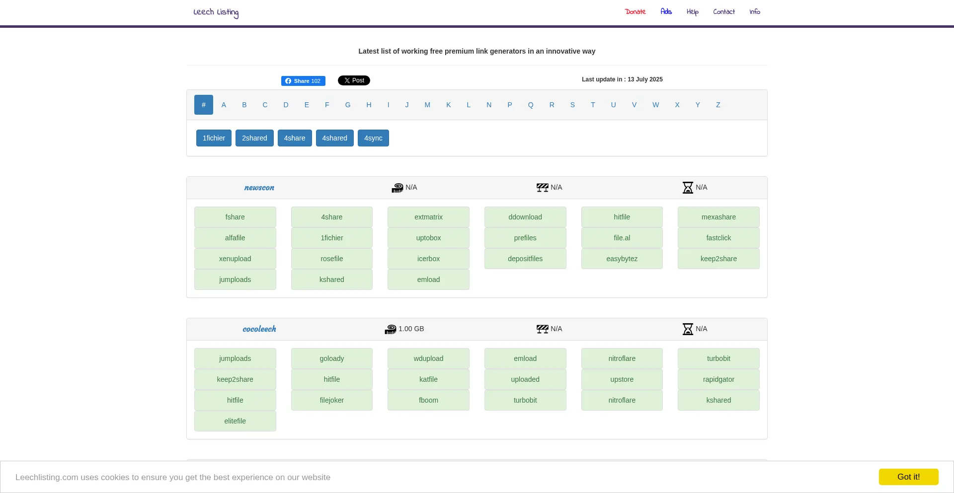Website screenshot of Leechlisting.com