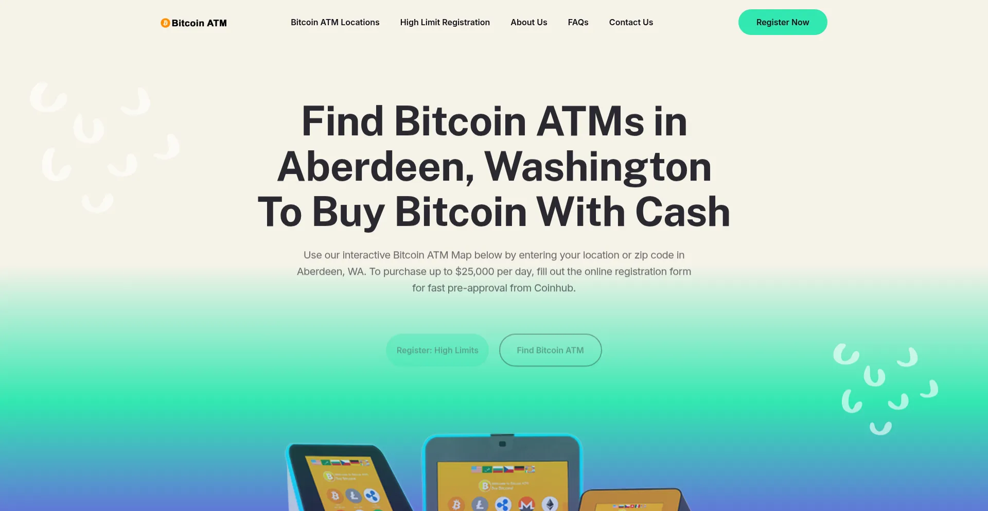 Website screenshot of Leesburgbitcoinmachine.com