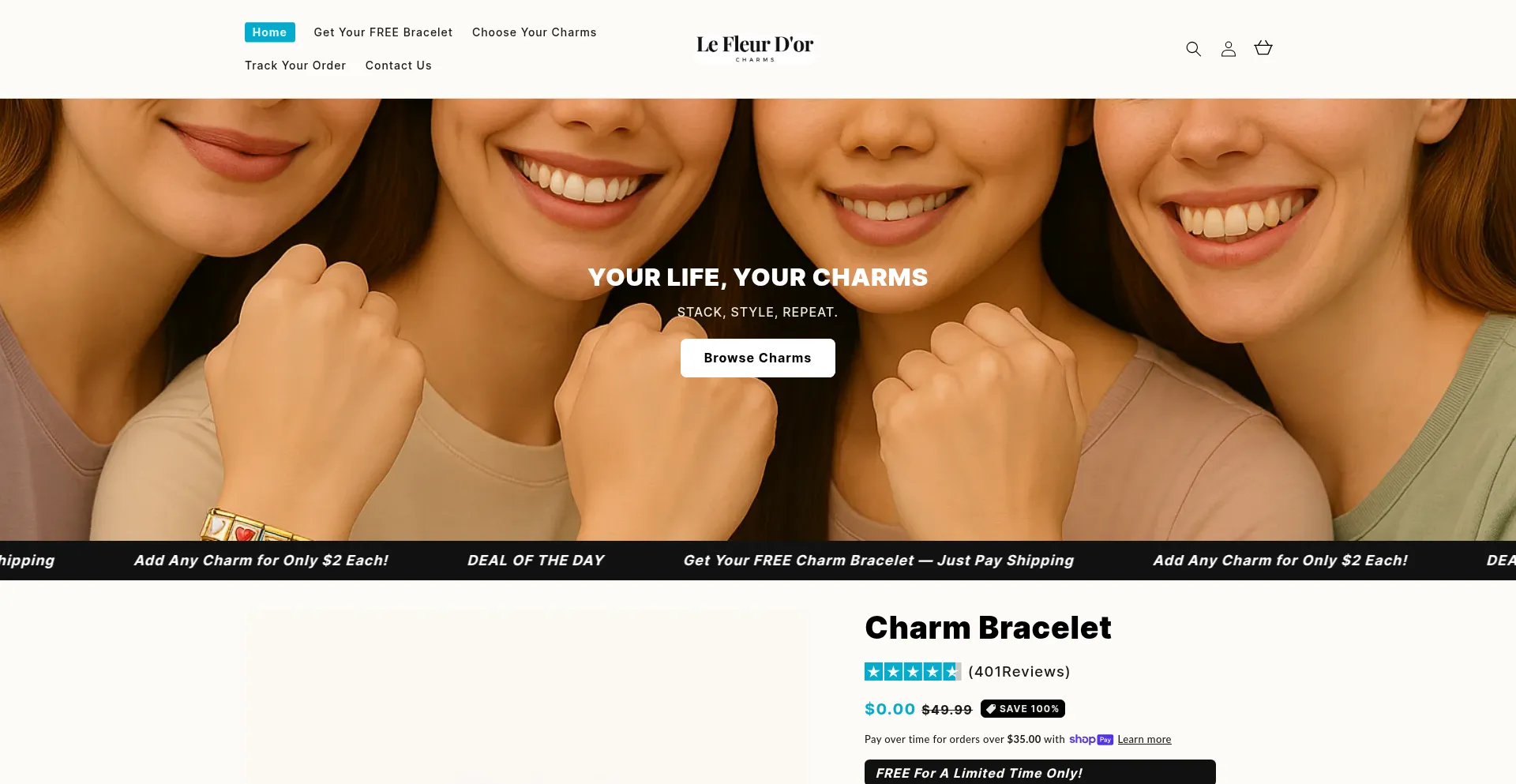 Website screenshot of Lefluerdore.com