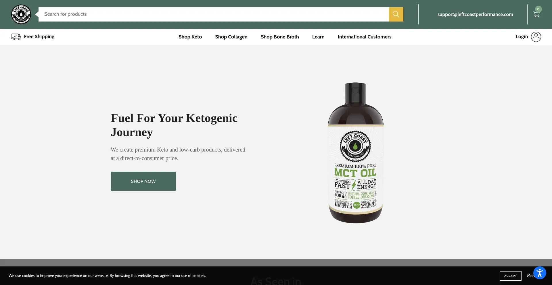 Website screenshot of Leftcoastperformance.com