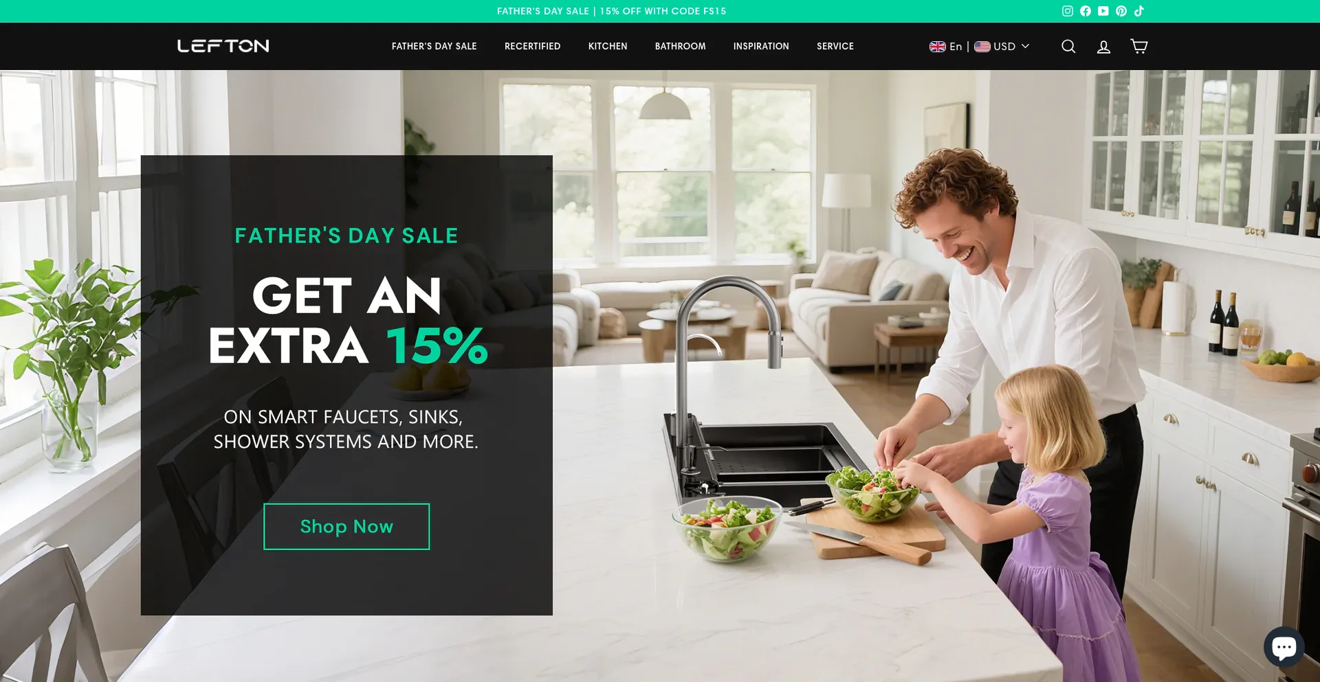 Website screenshot of Leftonhome.com
