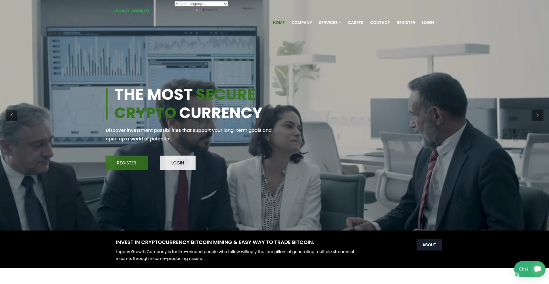 Website screenshot of Legacygrowthcompany.com