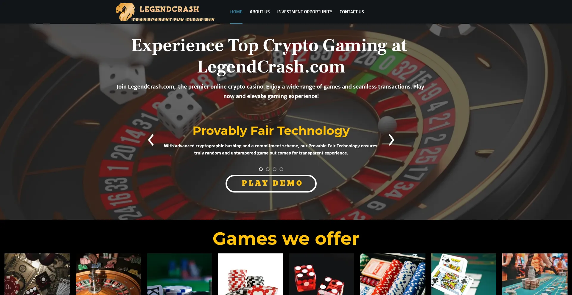 Website screenshot of Legendcrash.com