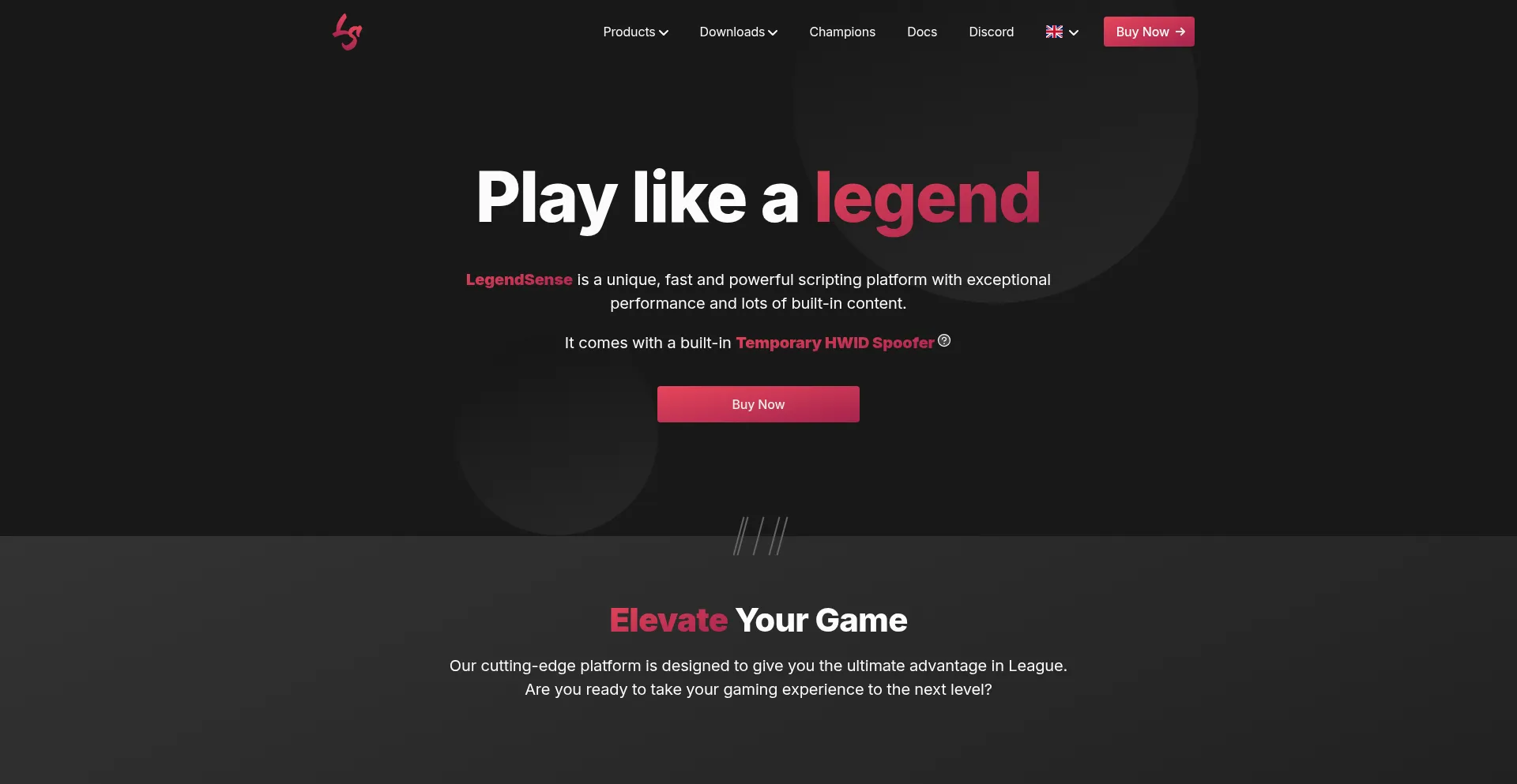 Website screenshot of Legendsen.se