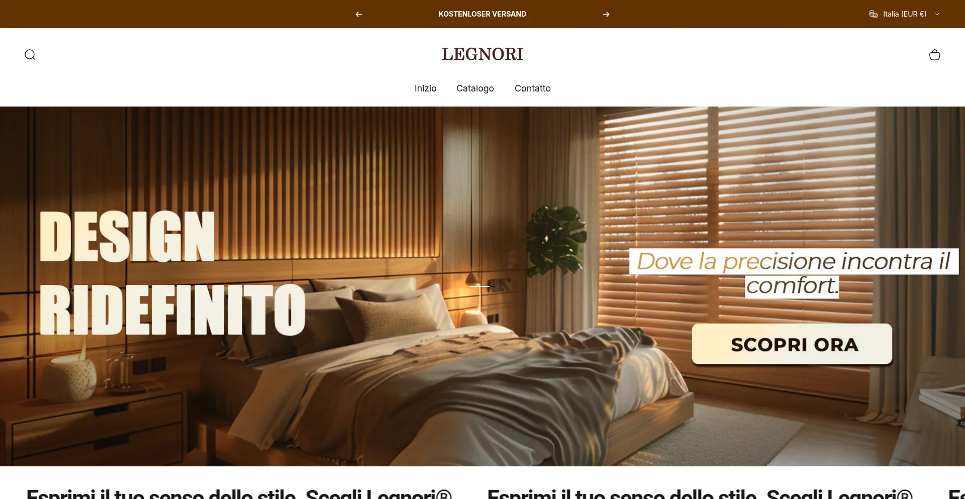 Website screenshot of Legnorishop.com