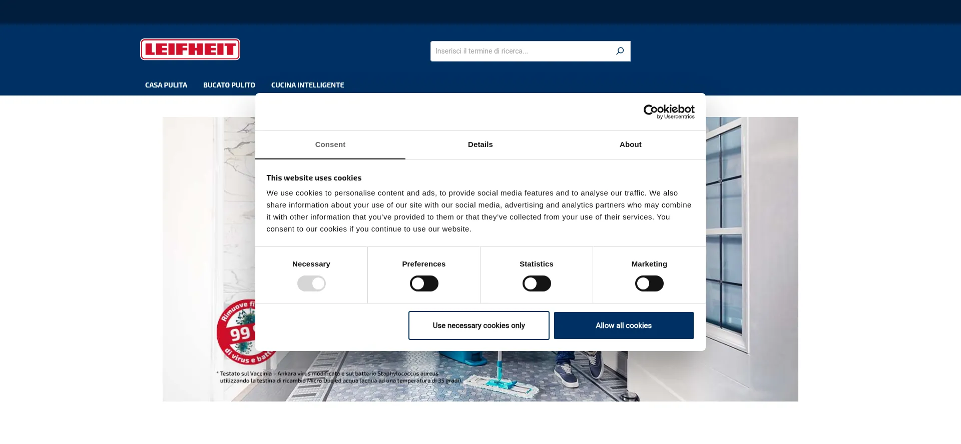 Website screenshot of Leifheit.it