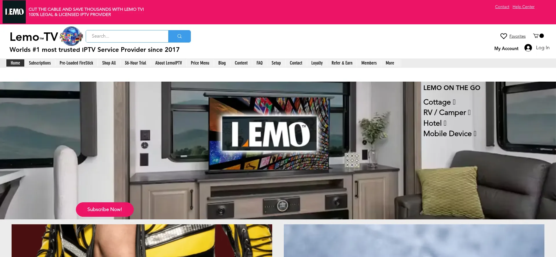 Website screenshot of Lemo-iptv.com