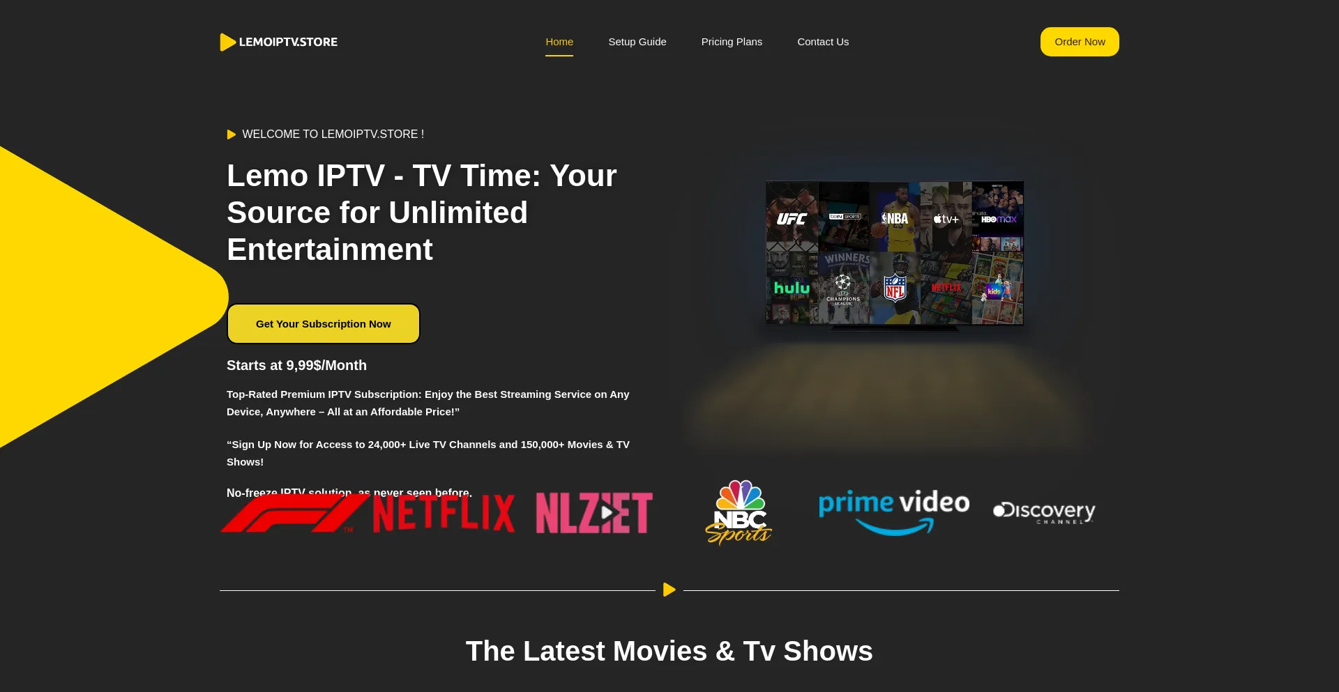 Website screenshot of Lemoiptv.store