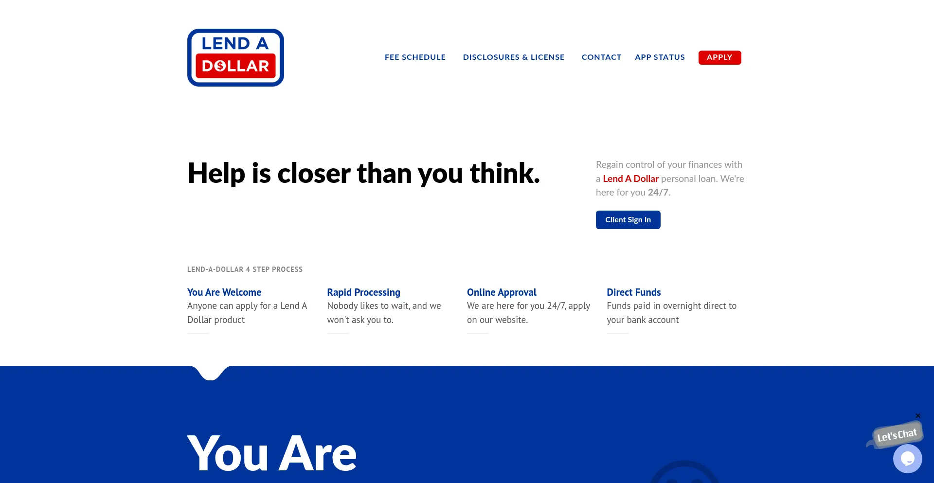 Lendadollar.com Screenshot