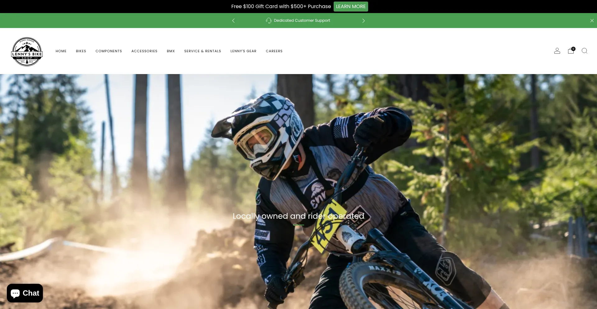 Lennysbikeshop.com Screenshot