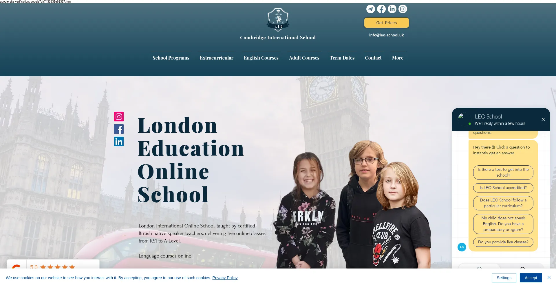 Leo-school.uk Screenshot