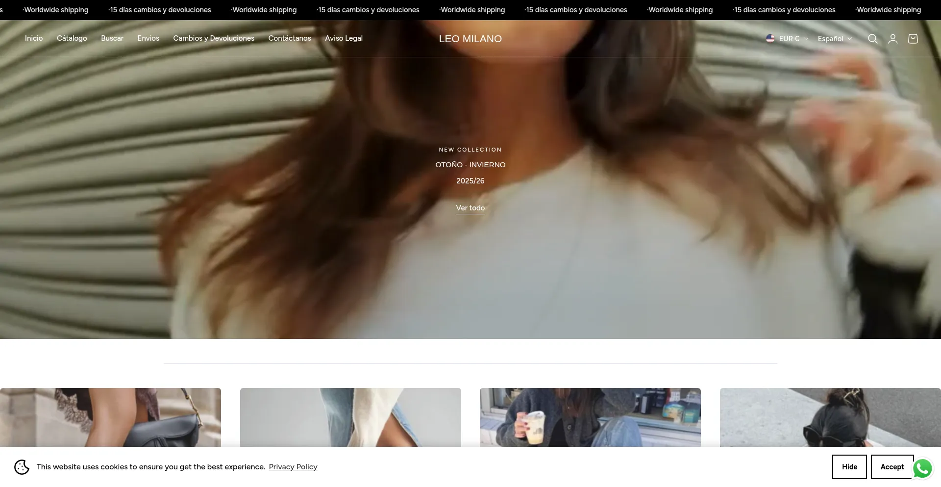 Leomilanoshop.com Screenshot
